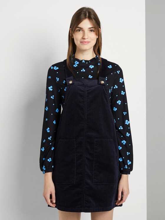 Mini Latzkleid aus Cord - Frauen - dark navy Mini Latzkleid aus Cord - Frauen - dark navy - 1 - TOM TAILOR Denim