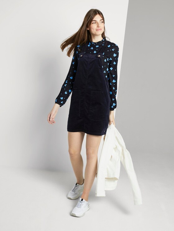 Mini Latzkleid aus Cord - Frauen - dark navy Mini Latzkleid aus Cord - Frauen - dark navy - 3 - TOM TAILOR Denim
