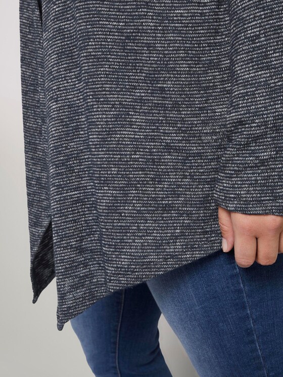 Printed cardigan with waterfall details - Women - real navy blue melange Printed cardigan with waterfall details - Women - real navy blue melange - 10 - My True Me