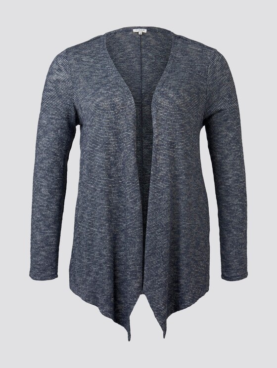 Printed cardigan with waterfall details - Women - real navy blue melange Printed cardigan with waterfall details - Women - real navy blue melange - 7 - My True Me