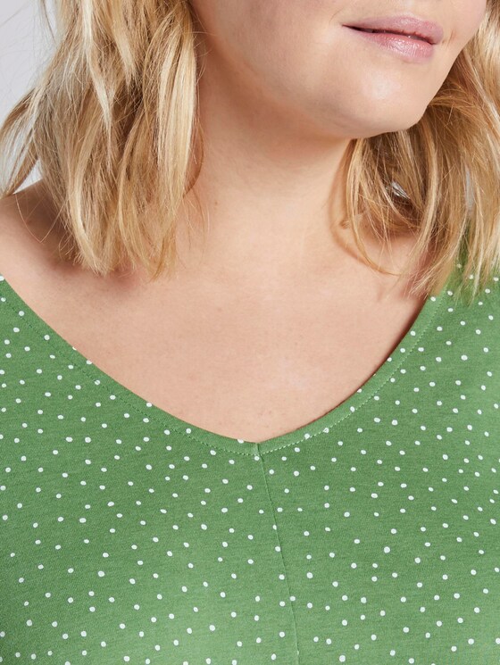 Gemustertes Langarmshirt mit Ärmeldetail - Frauen - green dot print Gemustertes Langarmshirt mit Ärmeldetail - Frauen - green dot print - 10 - My True Me