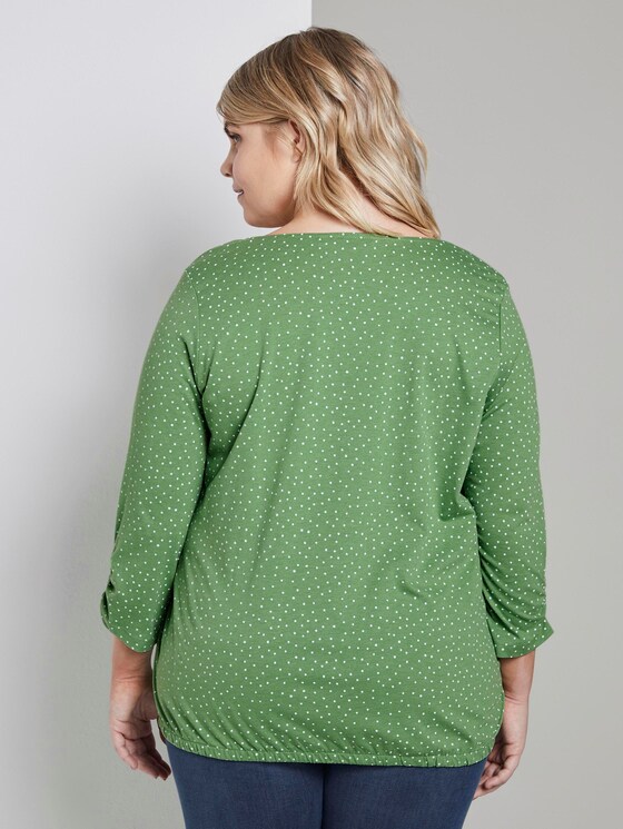 Gemustertes Langarmshirt mit Ärmeldetail - Frauen - green dot print Gemustertes Langarmshirt mit Ärmeldetail - Frauen - green dot print - 2 - My True Me