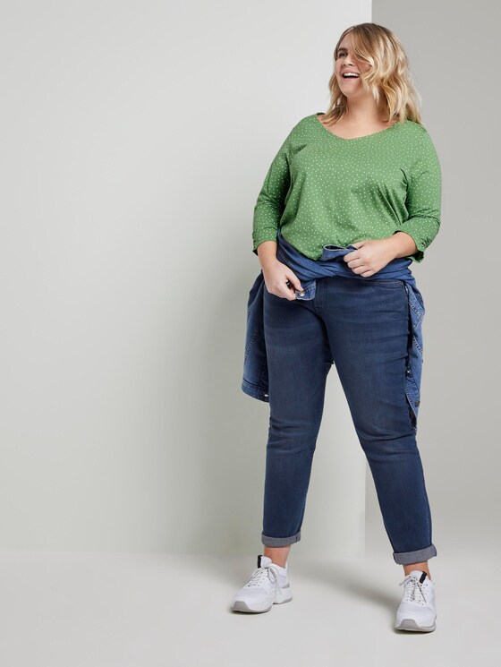 Gemustertes Langarmshirt mit Ärmeldetail - Frauen - green dot print Gemustertes Langarmshirt mit Ärmeldetail - Frauen - green dot print - 3 - My True Me