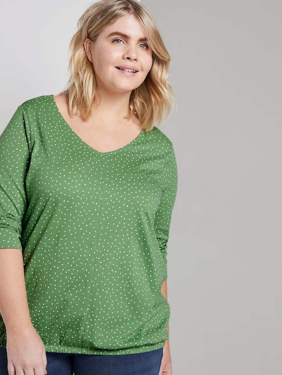 Gemustertes Langarmshirt mit Ärmeldetail - Frauen - green dot print Gemustertes Langarmshirt mit Ärmeldetail - Frauen - green dot print - 5 - My True Me