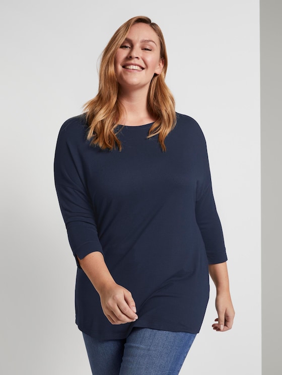 T-shirt with bat sleeves - Women - Real Navy Blue T-shirt with bat sleeves - Women - Real Navy Blue - 5 - My True Me