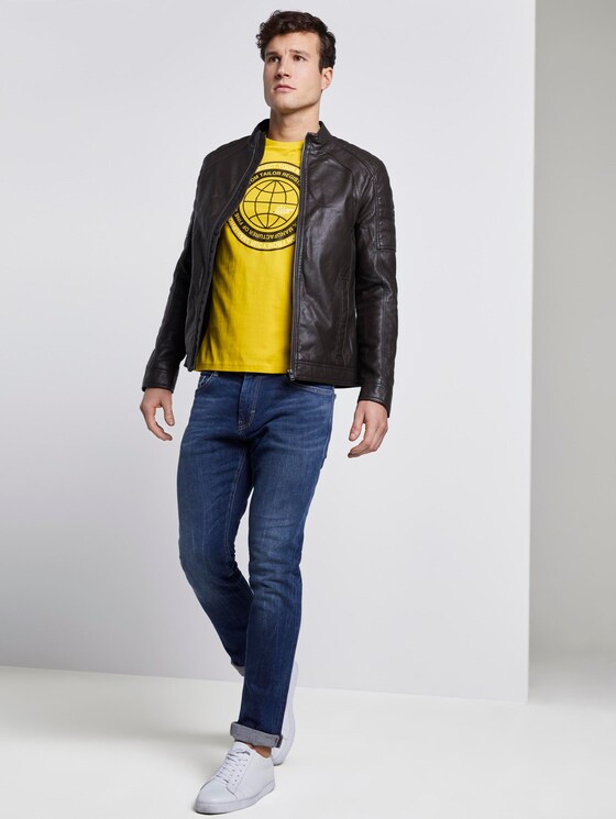 T-Shirt mit Schrift-Print - Männer - Californian Yellow T-Shirt mit Schrift-Print - Männer - Californian Yellow - 3 - TOM TAILOR