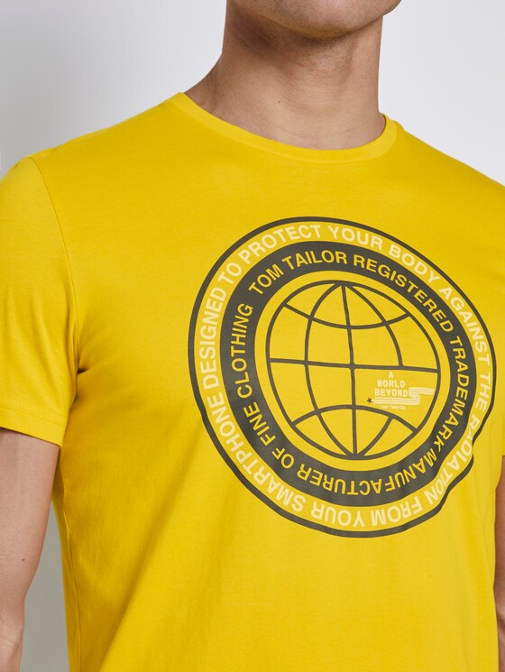 T-Shirt mit Schrift-Print - Männer - Californian Yellow T-Shirt mit Schrift-Print - Männer - Californian Yellow - 9 - TOM TAILOR