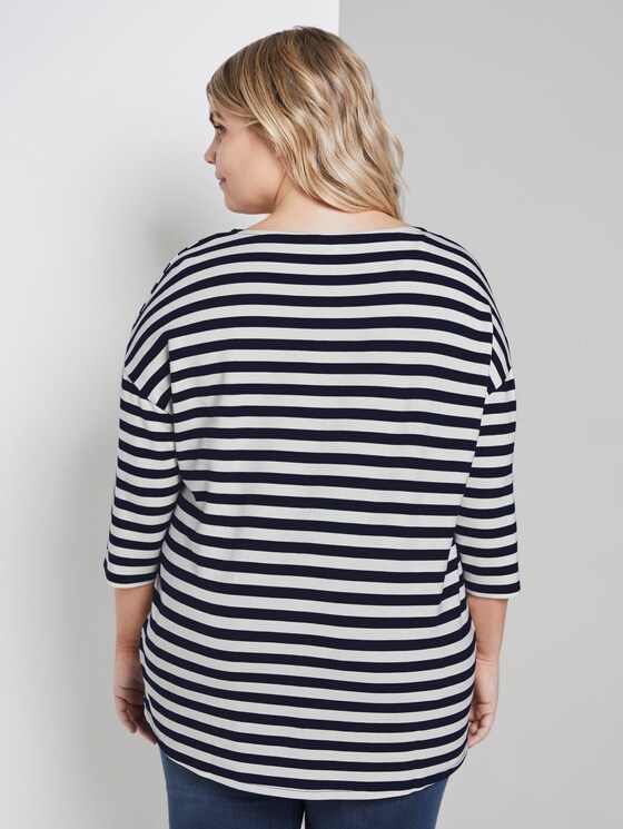 Lockeres Shirt mit Streifenmuster - Frauen - navy stripe Lockeres Shirt mit Streifenmuster - Frauen - navy stripe - 2 - My True Me