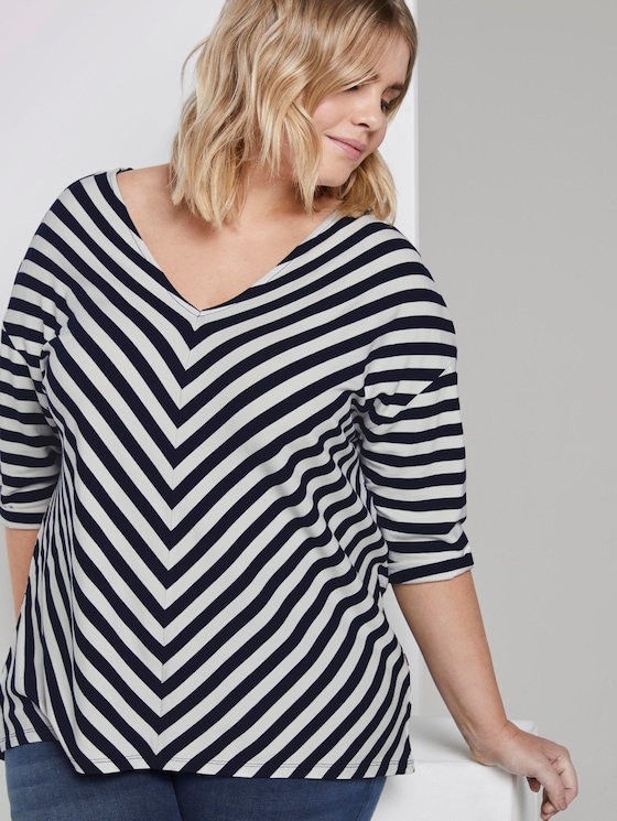 Lockeres Shirt mit Streifenmuster - Frauen - navy stripe Lockeres Shirt mit Streifenmuster - Frauen - navy stripe - 5 - My True Me