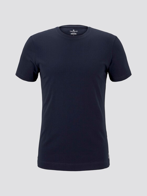 T-Shirt mit Rippblende am Ausschnitt - Männer - Sky Captain Blue T-Shirt mit Rippblende am Ausschnitt - Männer - Sky Captain Blue - 7 - TOM TAILOR