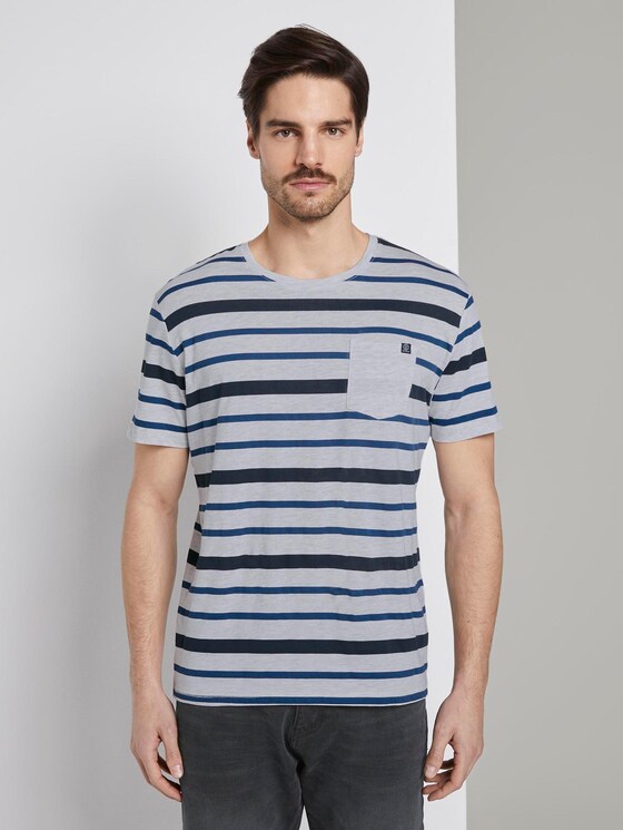 Gestreiftes T-Shirt - Männer - navy printed stripe Gestreiftes T-Shirt - Männer - navy printed stripe - 1 - TOM TAILOR