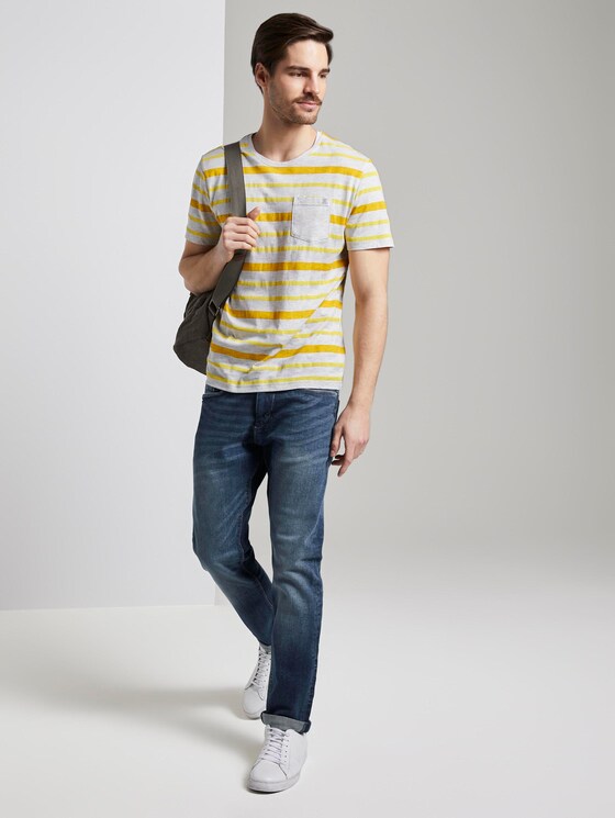 Gestreepte T-Shirt - Mannen - yellow printed stripe Gestreepte T-Shirt - Mannen - yellow printed stripe - 3 - TOM TAILOR