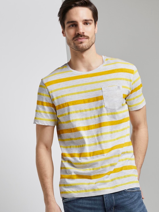 Gestreepte T-Shirt - Mannen - yellow printed stripe Gestreepte T-Shirt - Mannen - yellow printed stripe - 5 - TOM TAILOR