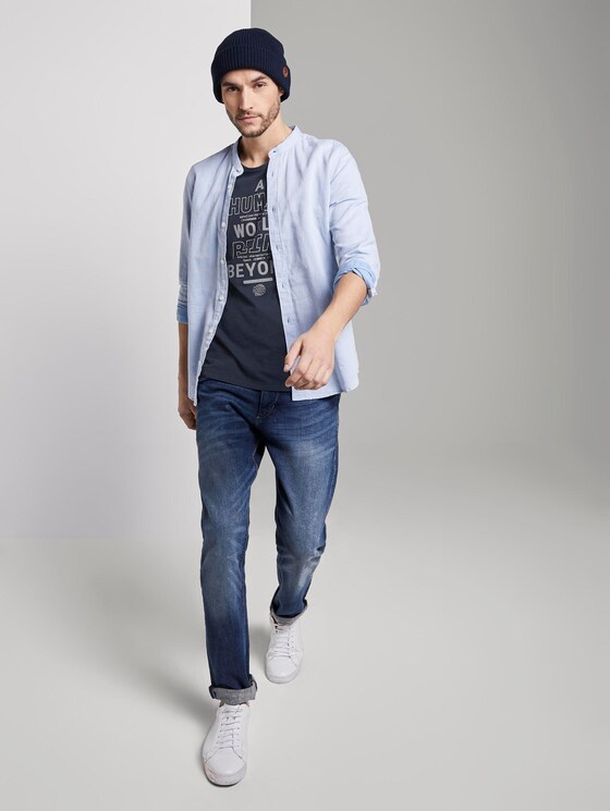 T-shirt in a washed look - Men - Sky Captain Blue T-shirt in a washed look - Men - Sky Captain Blue - 3 - TOM TAILOR