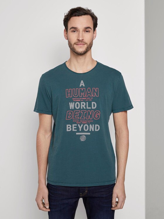 T-Shirt im Washed-Look - Männer - deep pond green T-Shirt im Washed-Look - Männer - deep pond green - 1 - TOM TAILOR