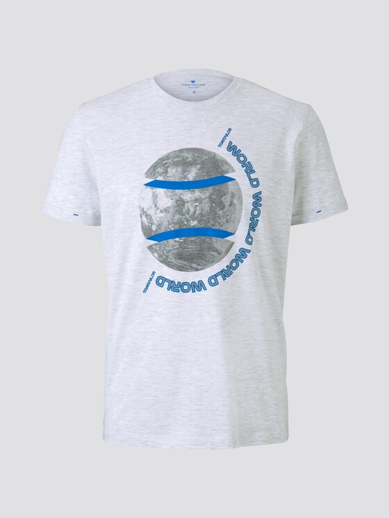 T-shirt with a photo print - Men - Blanc De Blanc White Melange T-shirt with a photo print - Men - Blanc De Blanc White Melange - 7 - TOM TAILOR