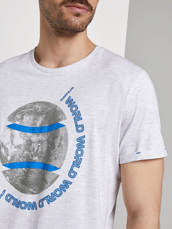 T-shirt with a photo print - Men - Blanc De Blanc White Melange T-shirt with a photo print - Men - Blanc De Blanc White Melange - 9 - TOM TAILOR