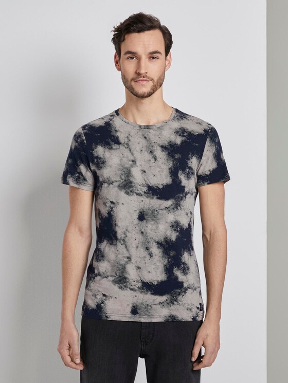 Gemustertes T-Shirt - Männer - Sky Captain Blue Gemustertes T-Shirt - Männer - Sky Captain Blue - 1 - TOM TAILOR