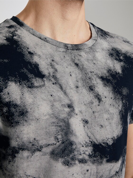 Gemustertes T-Shirt - Männer - Sky Captain Blue Gemustertes T-Shirt - Männer - Sky Captain Blue - 9 - TOM TAILOR