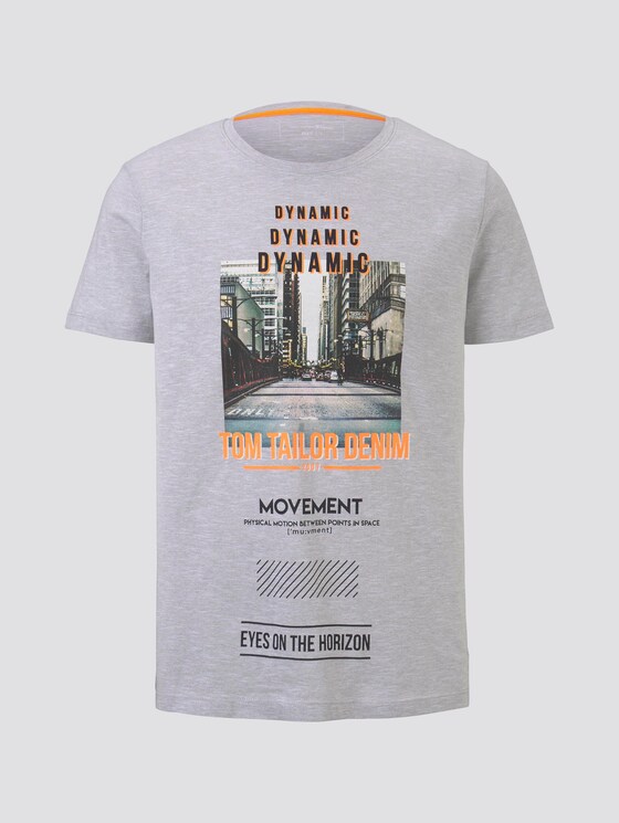 Gestreiftes T-Shirt mit Print - Männer - grey yarn dye stripe Gestreiftes T-Shirt mit Print - Männer - grey yarn dye stripe - 7 - TOM TAILOR Denim