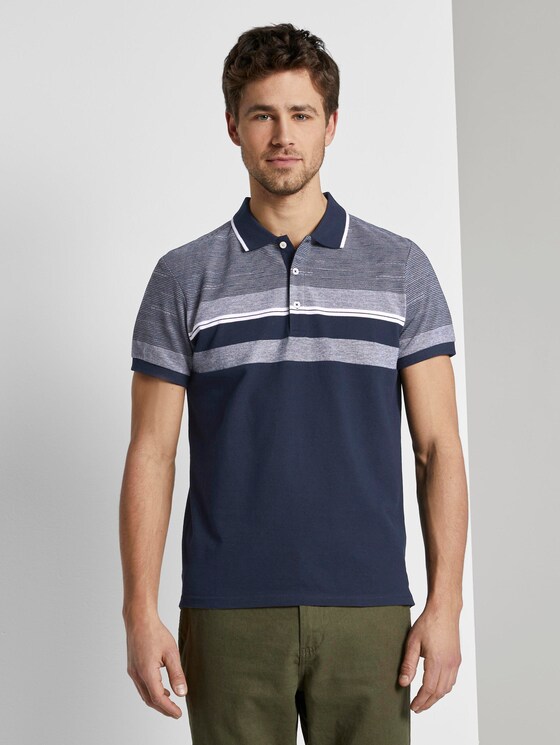 Gestreiftes Poloshirt - Männer - Sky Captain Blue Gestreiftes Poloshirt - Männer - Sky Captain Blue - 1 - TOM TAILOR