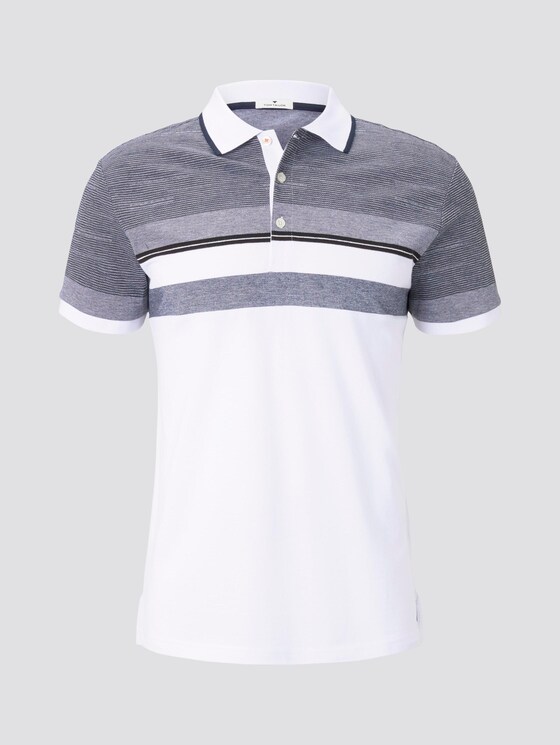 Gestreiftes Poloshirt - Männer - White Gestreiftes Poloshirt - Männer - White - 7 - TOM TAILOR