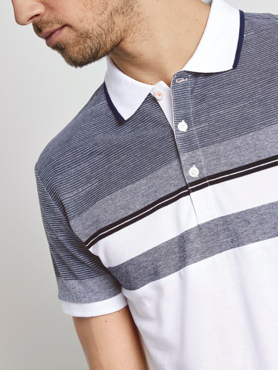 Gestreiftes Poloshirt - Männer - White Gestreiftes Poloshirt - Männer - White - 9 - TOM TAILOR