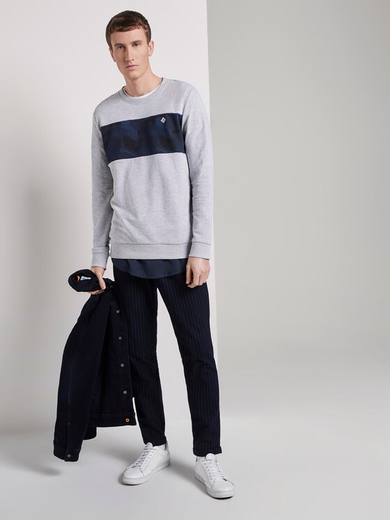 Sweatshirt mit Print - Männer - Light Stone Grey Melange Sweatshirt mit Print - Männer - Light Stone Grey Melange - 3 - TOM TAILOR Denim