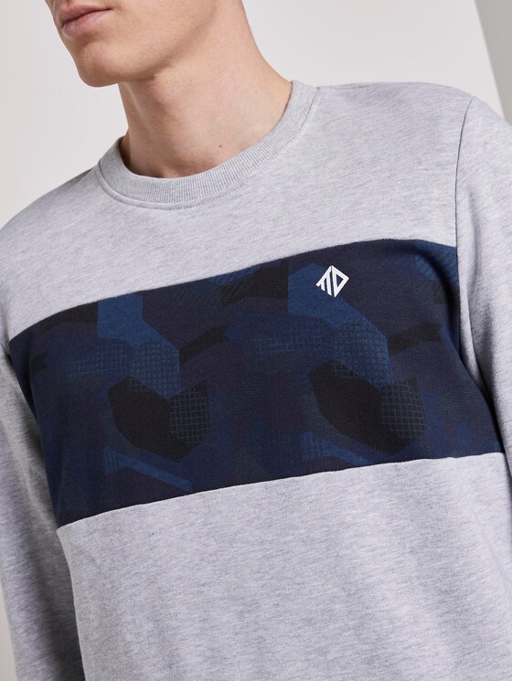Sweatshirt mit Print - Männer - Light Stone Grey Melange Sweatshirt mit Print - Männer - Light Stone Grey Melange - 9 - TOM TAILOR Denim