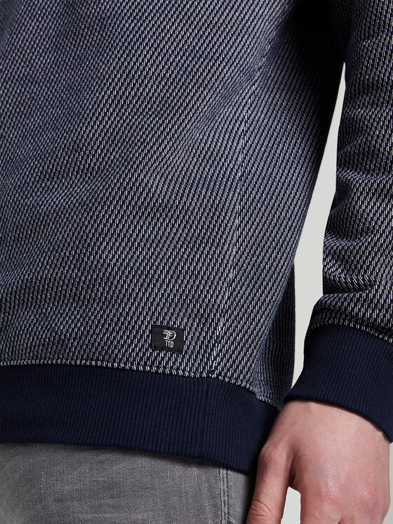 Strukturiertes Sweatshirt - Männer - navy stripy structure Strukturiertes Sweatshirt - Männer - navy stripy structure - 10 - TOM TAILOR Denim