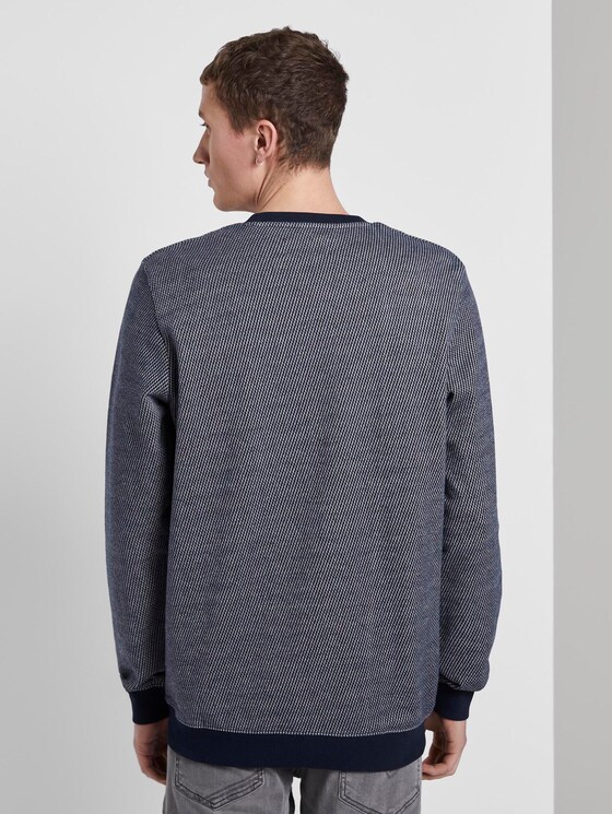 Strukturiertes Sweatshirt - Männer - navy stripy structure Strukturiertes Sweatshirt - Männer - navy stripy structure - 2 - TOM TAILOR Denim