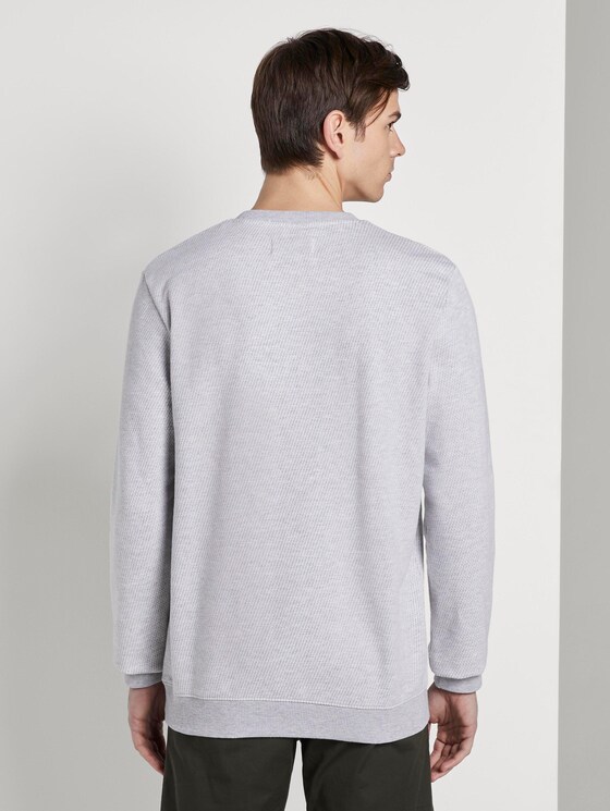 Strukturiertes Sweatshirt - Männer - grey stripy structure Strukturiertes Sweatshirt - Männer - grey stripy structure - 2 - TOM TAILOR Denim