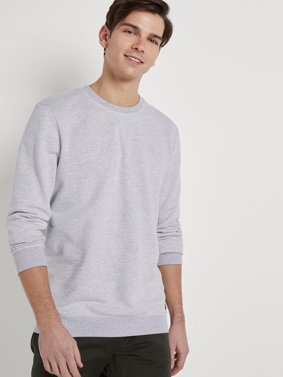 Strukturiertes Sweatshirt - Männer - grey stripy structure Strukturiertes Sweatshirt - Männer - grey stripy structure - 5 - TOM TAILOR Denim