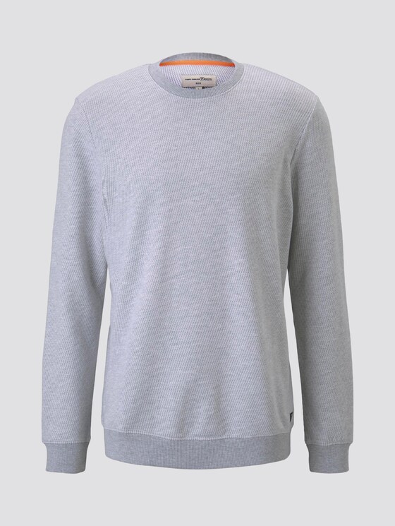 Strukturiertes Sweatshirt - Männer - grey stripy structure Strukturiertes Sweatshirt - Männer - grey stripy structure - 7 - TOM TAILOR Denim