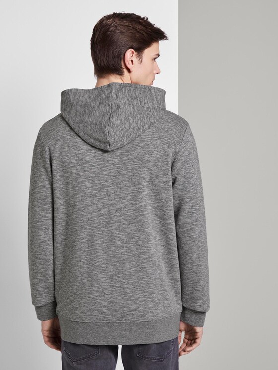 Sweatjack met hoodie - Mannen - Light Stone Grey Melange Sweatjack met hoodie - Mannen - Light Stone Grey Melange - 2 - TOM TAILOR Denim