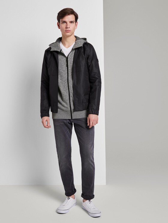 Sweatjack met hoodie - Mannen - Light Stone Grey Melange Sweatjack met hoodie - Mannen - Light Stone Grey Melange - 3 - TOM TAILOR Denim