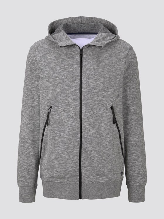 Sweatjack met hoodie - Mannen - Light Stone Grey Melange Sweatjack met hoodie - Mannen - Light Stone Grey Melange - 7 - TOM TAILOR Denim