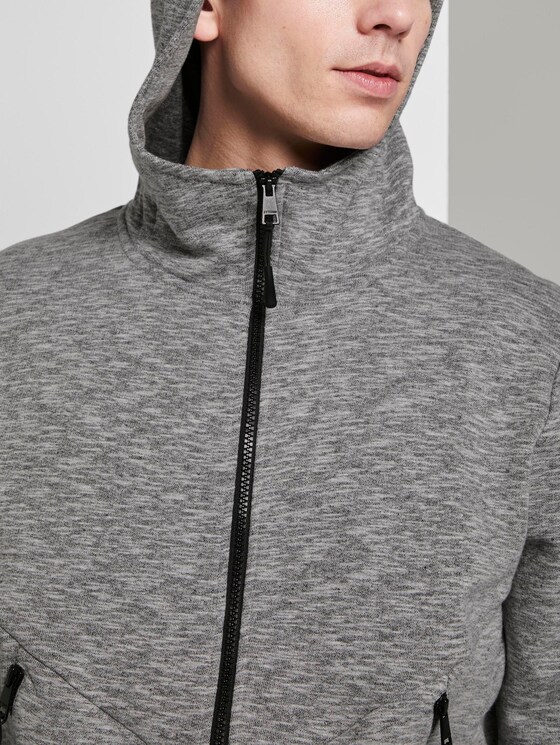 Sweatjack met hoodie - Mannen - Light Stone Grey Melange Sweatjack met hoodie - Mannen - Light Stone Grey Melange - 9 - TOM TAILOR Denim