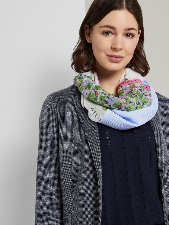 Schlauchschal im Muster- und Materialmix - Frauen - Parisienne Blue Schlauchschal im Muster- und Materialmix - Frauen - Parisienne Blue - 5 - TOM TAILOR