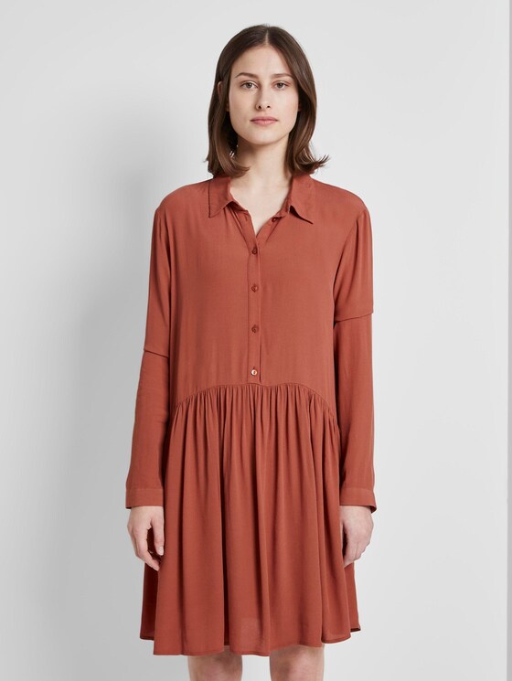 Mini blouse dress - Women - fox orange Mini blouse dress - Women - fox orange - 1 - TOM TAILOR Denim