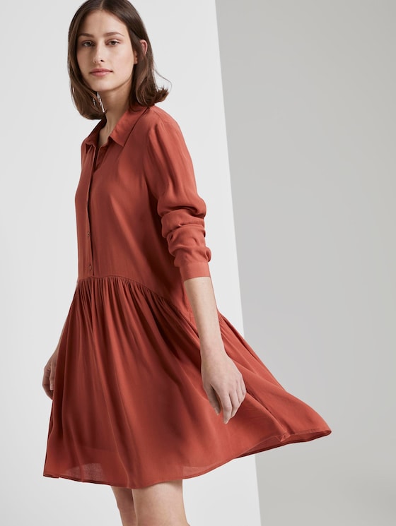 Mini blouse dress - Women - fox orange - 5 - TOM TAILOR Denim
