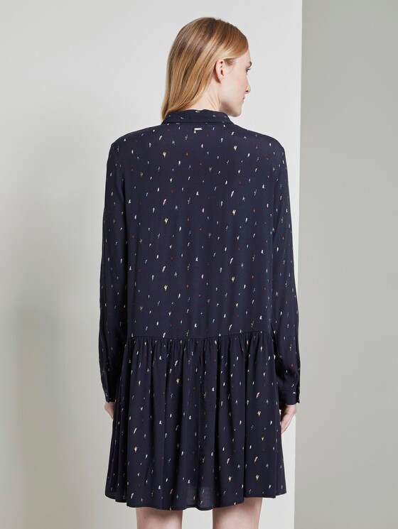 Gemustertes Mini Blusenkleid - Frauen - navy minimal print Gemustertes Mini Blusenkleid - Frauen - navy minimal print - 2 - TOM TAILOR Denim