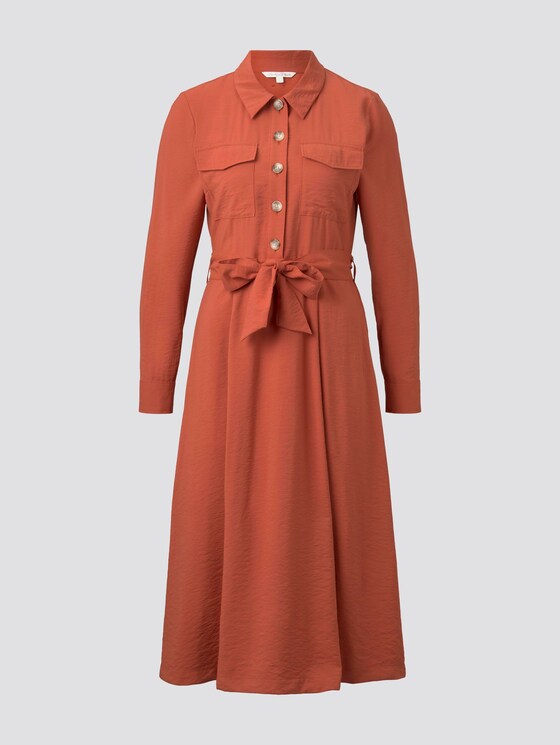 Strukturiertes Cargo Midikleid - Frauen - fox orange Strukturiertes Cargo Midikleid - Frauen - fox orange - 7 - TOM TAILOR Denim