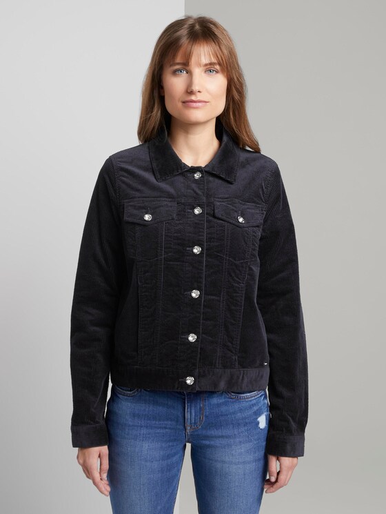 Jacke aus Cord - Frauen - dark navy Jacke aus Cord - Frauen - dark navy - 1 - TOM TAILOR Denim