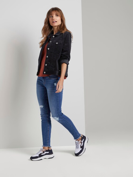 Jacke aus Cord - Frauen - dark navy Jacke aus Cord - Frauen - dark navy - 3 - TOM TAILOR Denim