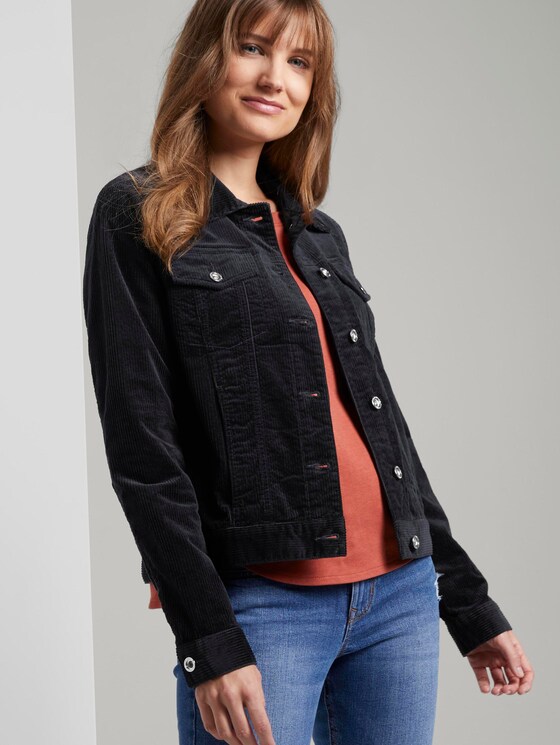 Jacke aus Cord - Frauen - dark navy Jacke aus Cord - Frauen - dark navy - 5 - TOM TAILOR Denim