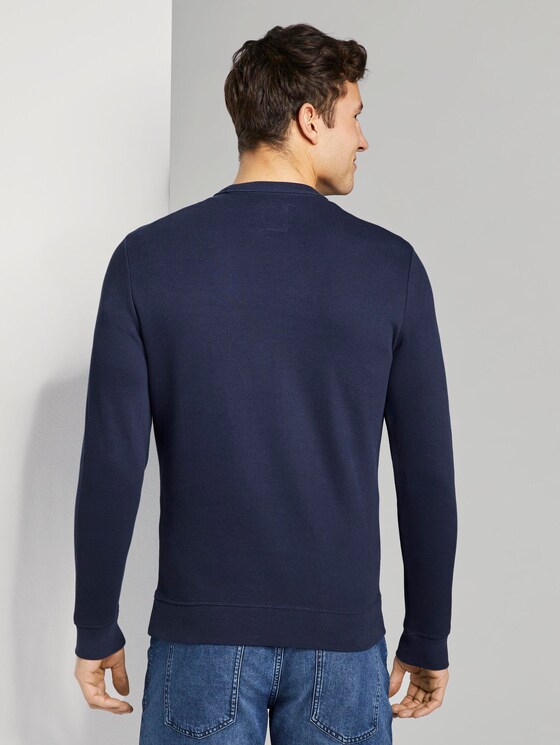 Strukturiertes Sweatshirt mit Marathon-Print - Männer - Black Iris Blue Strukturiertes Sweatshirt mit Marathon-Print - Männer - Black Iris Blue - 2 - TOM TAILOR