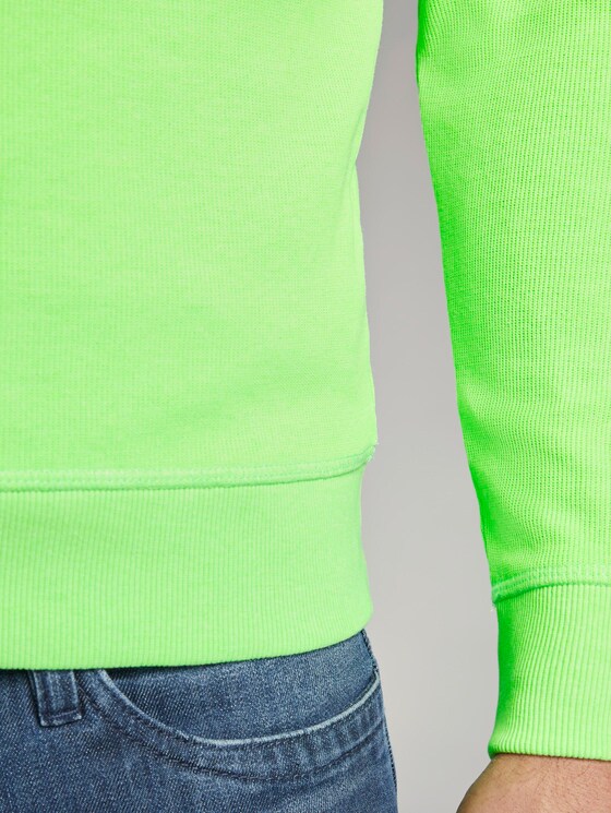 Strukturiertes Sweatshirt mit Marathon-Print - Männer - neon green white melange Strukturiertes Sweatshirt mit Marathon-Print - Männer - neon green white melange - 10 - TOM TAILOR