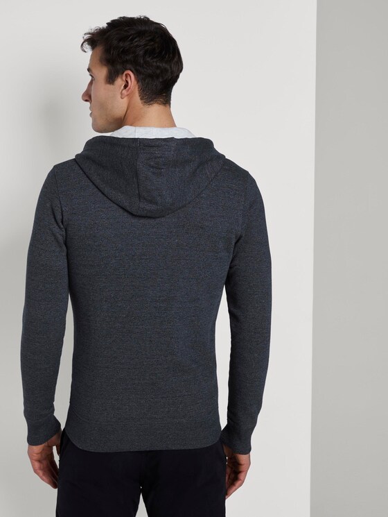 Strukturierte Sweatjacke - Männer - navy grindle stripe Strukturierte Sweatjacke - Männer - navy grindle stripe - 2 - TOM TAILOR