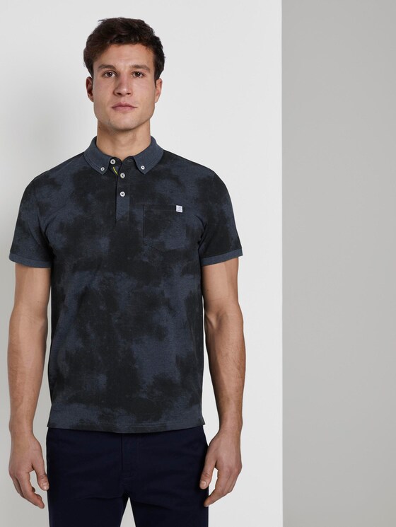 Gemustertes Poloshirt - Männer - sky captain blue white melange Gemustertes Poloshirt - Männer - sky captain blue white melange - 1 - TOM TAILOR
